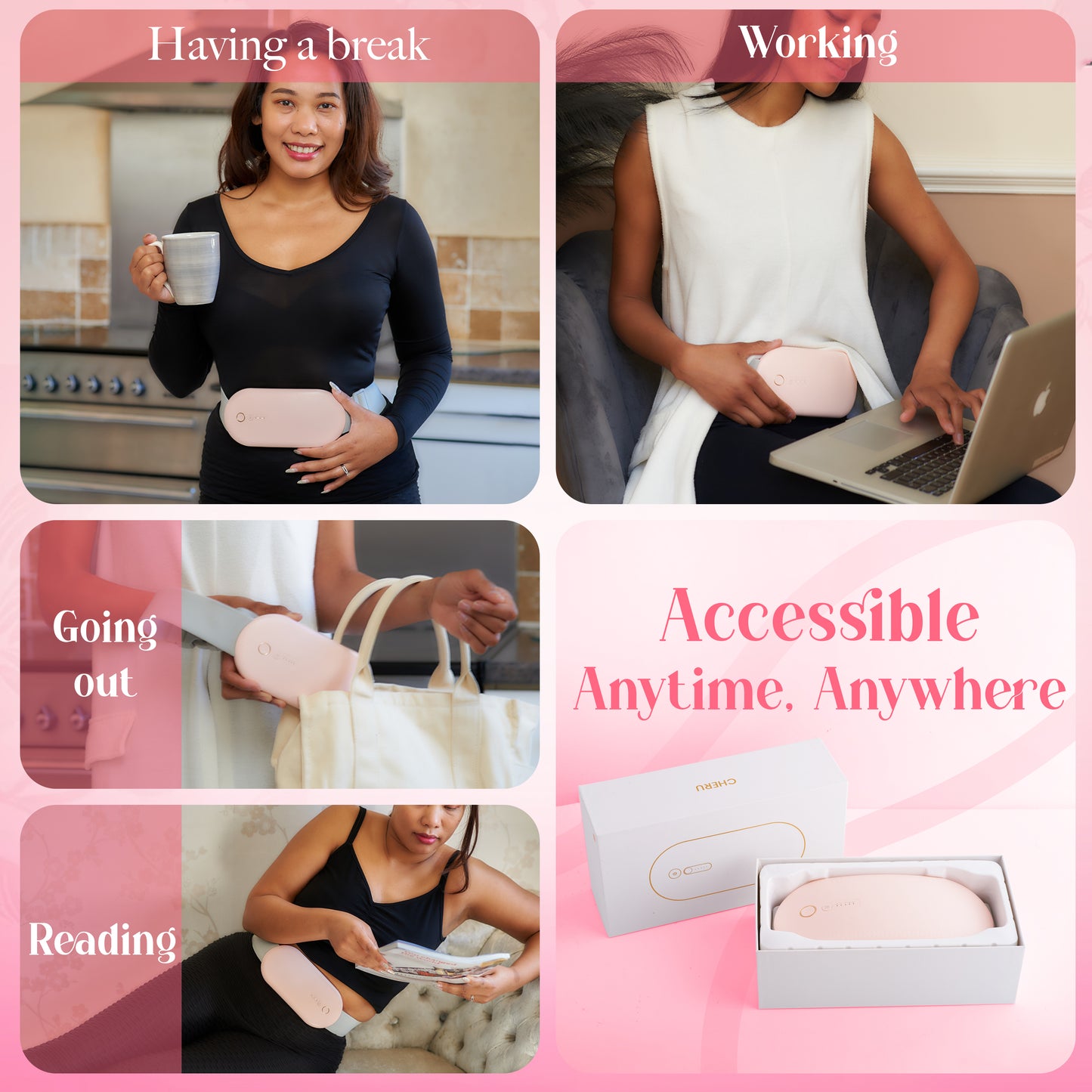 Cheru: Red Light & Heat Therapy Device for Menstrual and Lower Back Discomfort